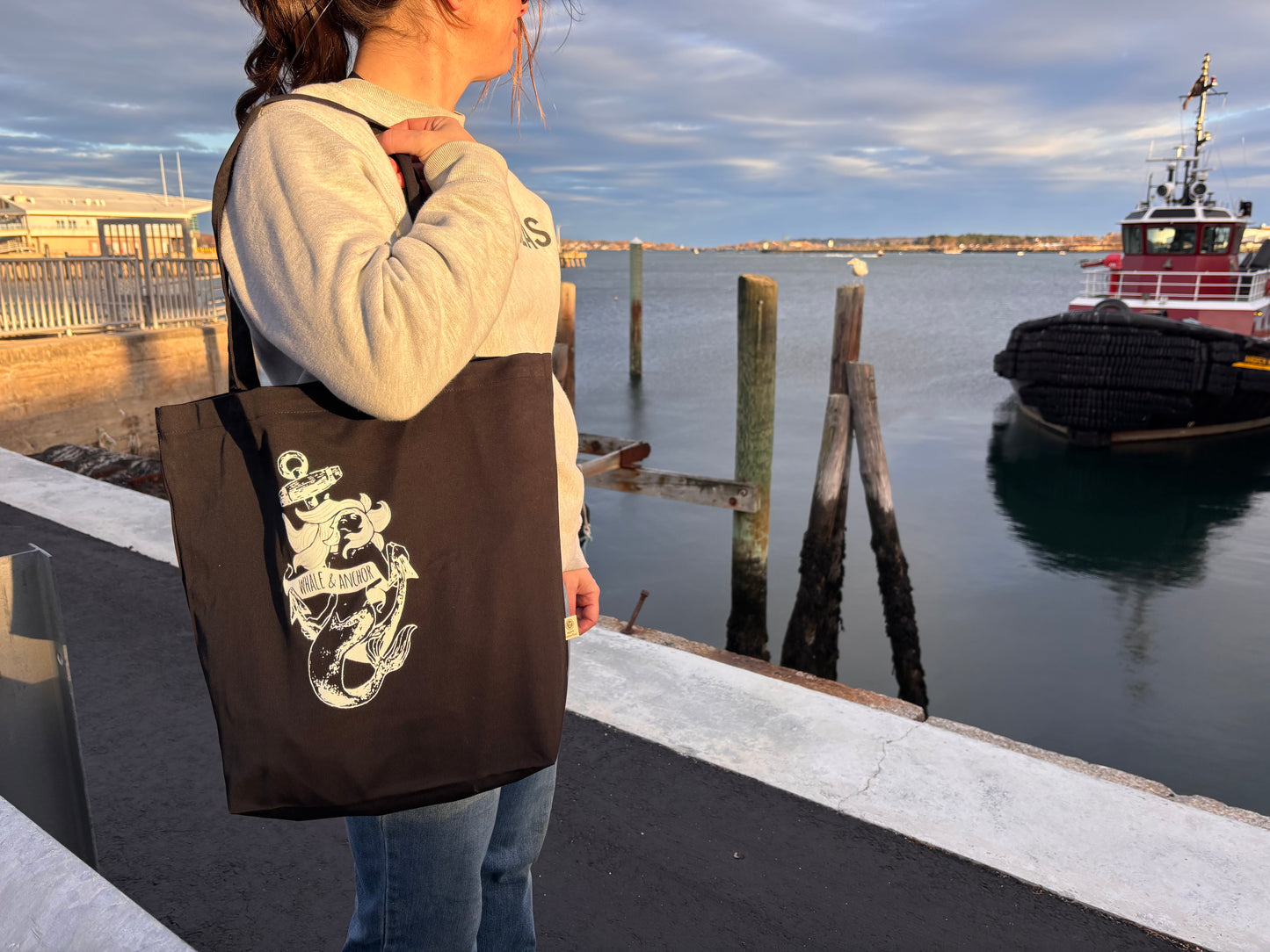 Whale & Anchor Logo Tote Bag